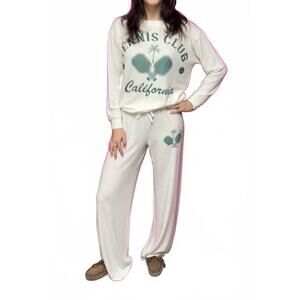 NEW PHIL LOVE tennis club loungewear set in ivory